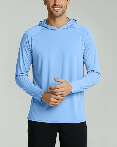 Image of 3 Pack Men's Rash Guard Hoodie Long Sleeve Shirts Sun Swim Fishing Sports