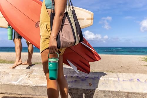 Image of Stanley IceFlow Flip Straw Tumbler with Handle 30 oz | Twist On Lid and Flip Up Straw | Leak Resistant Water Bottle | Insulated Stainless Steel |BPA-Free | Jade