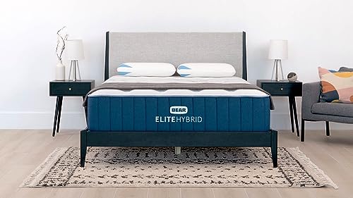 Bear Elite Hybrid Mattress - Queen, Medium, with 2 Free Pillows