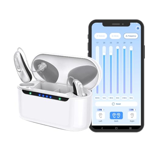 Amplificador de Sonido Recargable para Personas Mayores Dispositivo Inalámbrico con Bluetooth y Control por App, 16 Canales Avanzados, Discreto y Fácil de Usar, Manual en Español