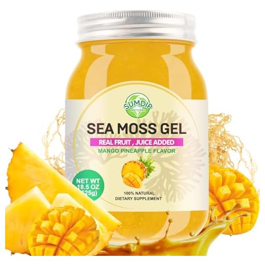 Sea Moss Gel, Organic Raw Wildcrafted Irish Seamoss Gel Immune and Digestive Support Vitamin Mineral Antioxidant Supplements, Pineapple Mango 18.5oz