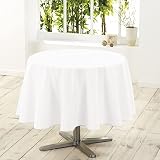 douceur d'intérieur 1720243 Nappe Polyester Uni Essentiel Blanc 180 cm