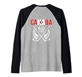 Canada Ice Hockey Fans Jersey Kanadische Flagge Hockeyschläger Raglan