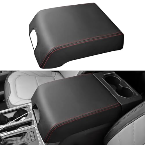 INTGET Center Console Cover for Ford F150 Accessories 2015-2020 2016 2017 2018 2019 Car Middle Lid Seat Armrest Cover Protector Elbow Cushion Pad (red Stitches, 2015-2020) by INTGET - Used condition - US$17.71