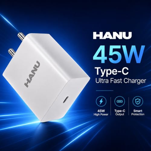 Image of HANU 45W Type- C Ultra Fast Charger Compatible with Samsung Galaxy S26 /S25 /S24 /S23 /S22 /S21 /S20(Ultra /Plus /Fe),A56 /A55 /A35 /M56 /M35 /M16 All Series & Other Devices
