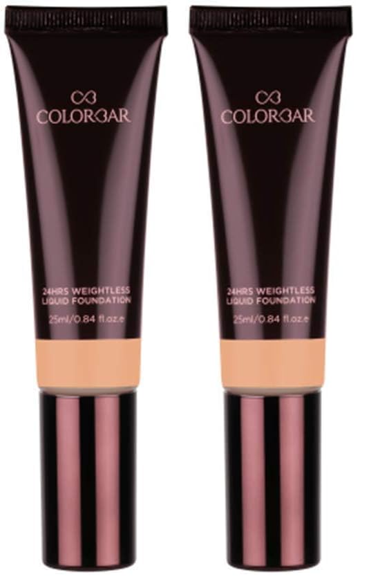 Image of Colorbar Cosmetics 24Hrs Weightless Liquid Foundation, FW 2.3, 25 ml | Lightweight & Oil-Free | Satin & Natural Finish | Sweat Resistant | Fragrance Free (Pack of 2)