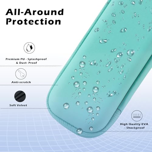 Image of AGPTEK Case Holder for Apple Pencil, Slim PU Hard Leather Carrying Pouch | for Apple Pen Accessories, MP3 Players, USB Cable, Earphone, Samsung Stylus iPad Pro Pen /Pencil, Recording Pen (Green)