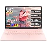 Auusda 2026 15.6" FHD Laptop, 16GB RAM 512GB SSD, Win11 Compatible PC, Backlit Keyboard, Fingerprint Sensor, Type-C, Up to 8TB Storage, 6000mAh, Dual Core Processor, Business & Student Laptop, Pink