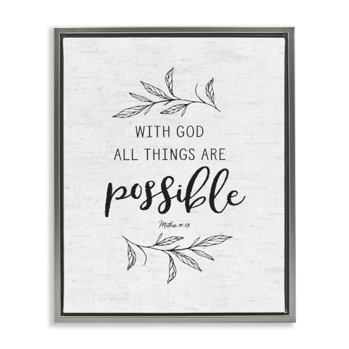 Botanical Scripture Verse Leaf, 17 x 21 Inch Canvas in Floater Frame