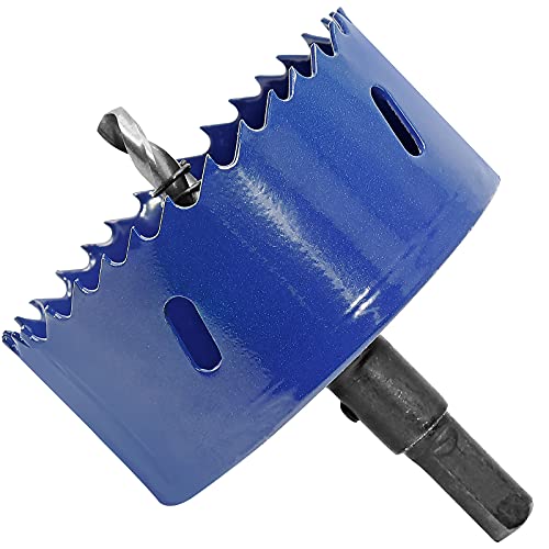 Image of Luomorgo 77mm /3 inch Hole Saw | 1 1 /4 inch Cutting Depth, HSS Bi-Metal, For Wood Cornhole Boards Plastic Drywall & Metal Sheet