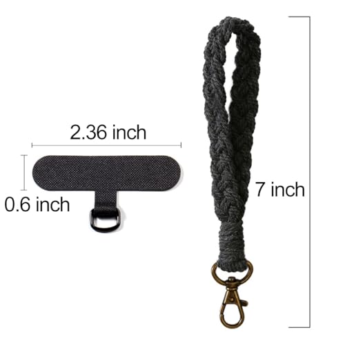 Boho Macrame Phone Wrist Strap, Cell Phone Lanyard with Tether Tab, Purple - Photo 85 sur 85