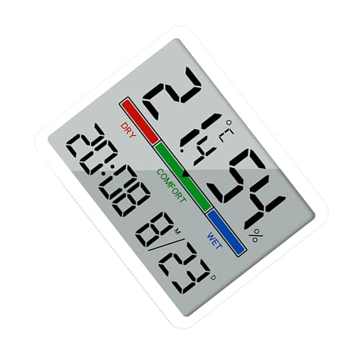 HOHOKANG Digital Wall Clock Large Display, Date & Temperature Humidity Sensing Perfect for Home and Office Use Battery Operated