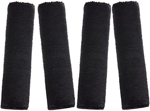 4 Pack Faux Sheepskin Car Seat Belt Pads Seatbelt Protector Soft Comfort Seat Belt Shoulder Strap Covers Harness Pads Guard Neck and Shoulder (Black)