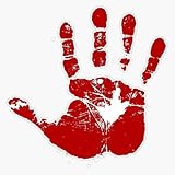 Red Hand Sticker Bumper Sticker Vinyl Decal 5'