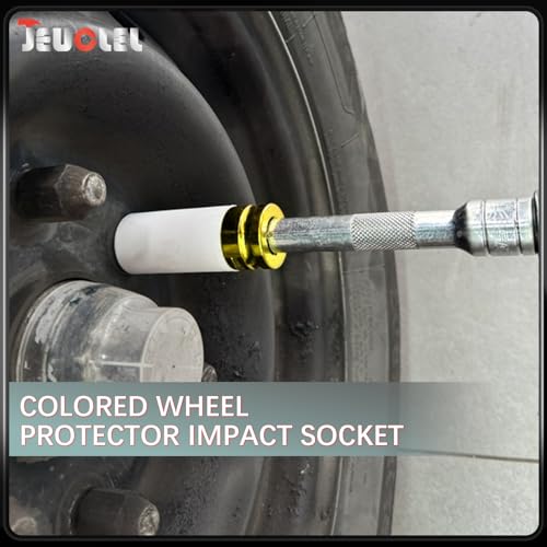 Image of 19mm 1 /2 inchDrive Wheel Protector Impact Socket, Lug Nut Impact Socket | 6 Point, Non-Marring, Thin Wall, Deep Socket, Wheel Protector, Protective Socket, Color-Coded, Cr-Mo Steel, Hand Repair Tool