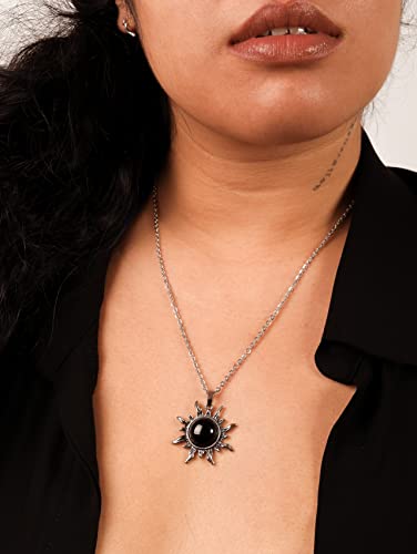 Sacina Gothic Boho Sun Necklace, Black Sun Grunge Witchy Necklace, Christmas New Year Jewelry Gift For Women2