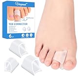 Viexpand 3 Tamaños Diferentes Corrector de Dedos en Martillo,Enderezador Gel Blando, Férulas para Dedo de Los Pies,Cómodo de Llevar, Protector Dedos Pie, Fácil de Usar,Antideslizante (Transparente)