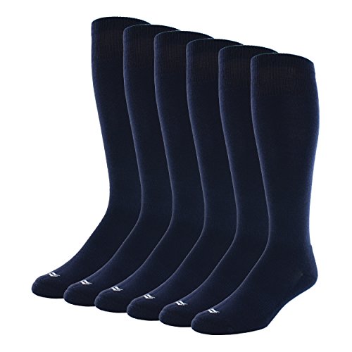 Sof Sole RBI Baseball Over-The-Calf Team Athletic Performance Socks for Men and Youth (6 Pairs), Youth 5-9.5, Navy