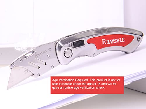 RBAYSALE Utility Knife Folding Heavy Duty Carpet Cutter with 5 SK5 Blades 420 Stainless Steel Retractable Box Cutter with Safety-Lock Design Craft Tradesman Knife 180g 13 RBAYSALE Utility Knife Folding Heavy Duty Carpet Cutter with 5 SK5 Blades 420 Stainless Steel Retractable Box Cutter with Safety-Lock Design Craft Tradesman Knife 180g - Image 13