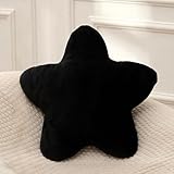 Huicheng Small Star Throw Pillows for Bed, Decorative Throw Pillows for Couch Livingroom,15' Black Pillows Aesthetic Cute Floor Pillow with Soft Plush for Sofa Bedroom Kids Xmas Gift (Black)