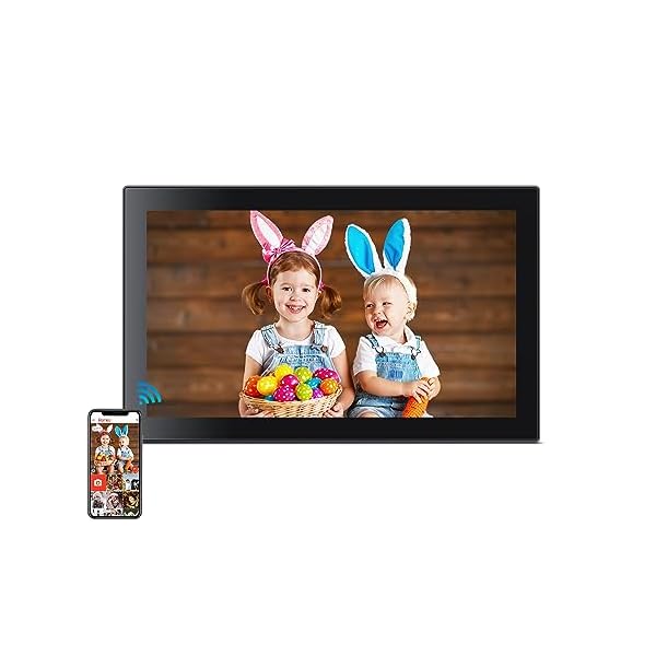 Frameo Digital Picture Frame with 1080P IPS Touch Screen HD Disply,21.5 Inch Large Digital Photo Frame, 32GB WiFi Frame with Swivel Mount,Send Photos Instantly from Anywhere with via App