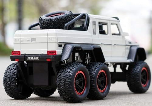 Image of Kids Model 1:24 AMG 6X6 Die Cast Metal Car Pull Back Action Opening Doors with Realistic Engine Sound Lights Toy Car Gift for Boys - Multi