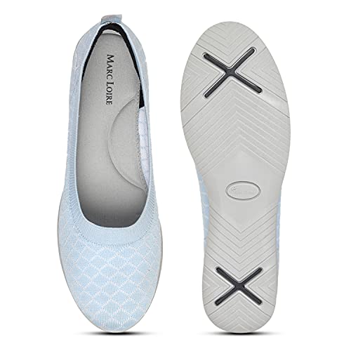 Image of Marc Loire Women's Lightweight Athleisure Knitted Active Wear Slip-On Ballerina Casual Shoes for Daily Walking