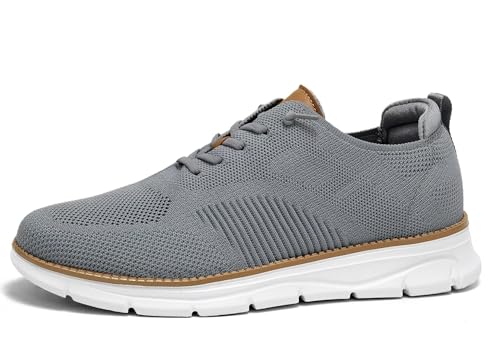Image of Men's Casual Dress Oxfords Shoes Breathable Knit Leisure Classic Business Fashion Sneakers Lightweight Comfortable Work Soft Sole Walking Shoes
