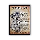 An meinen Sohn Bild 'Vergiss nie, ich liebe dich' | Geschenk von Papa Mama Eltern | Bild A4 mit Rahmen (Papa an Sohn)
