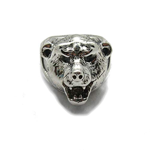 Bague en argent massif 925 Ours R001833 anti-ternissement pour peaux sensibles et fragiles