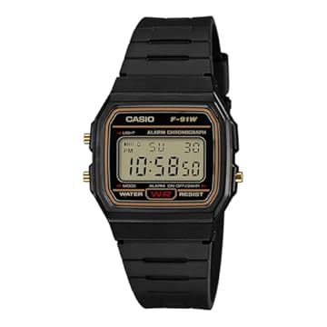 Relógio Masculino Casio Vintage F91WG9QDF, Preto