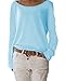 Produktbild ZIOOER Damen Pulli Langarm T-Shirt Rundhals Ausschnitt Lose Bluse Langarmshirts Hemd Pullover Sweatshirt Oberteil Tops Shirts Cyan XL