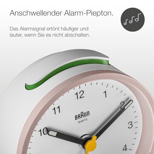 Braun analoger Wecker mit Schlummerfunktion und Crescendo-Alarm