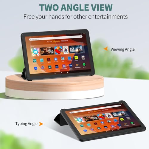 Image of Sanyetral Shockproof Trifold Stand Tablet Case with Auto Wake /Sleep Function, Incompatible with Nokia Remarkable TCL -Black