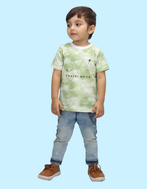 Image of Nusyl Infants Travel Mood Printed Tie & Dye Tshirt -NUITDTSH0223