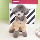 Izefia Hundemanteljacke Winddichter Kalter Wettermantel 4-Beine Warmer Hund Jumpsuit Winter Dicke Kleidung Schneesicherer Mantel Baumwolle Hundemantel für Kleine Hund Mittlere Hundekatze