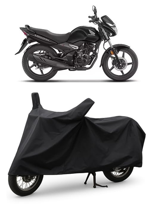 Image of Daxo Waterproof Bike Cover for Honda Unicorn | All Weather Protection from Rain, Dust, UV Rays & Scratches with Mirror Pockets & Buckle Belt | Unicorn Bike Cover