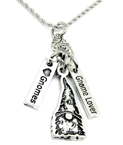 ChubbyChicoCharms Love gnomes charm holder 20" Chain Necklace With Focal Charm Made In USA3