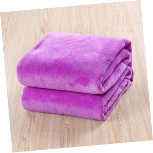 Manta de franela polar púrpura ligera para sofá y cama 7