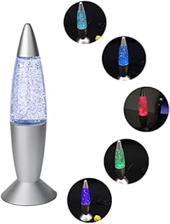 Cdycam Glitter Lava Lamp LED Vintage Mini 7.28'' Night Light Lamp with USB Multi Color Changing Rocket Light for Kids Boys Girls Adult Bedroom