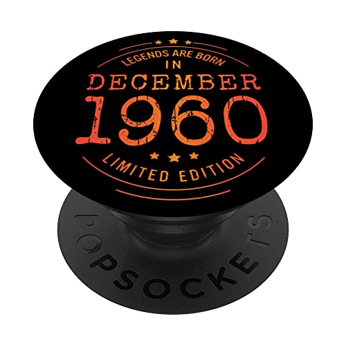 Cumpleaños Diciembre 1960 Edición Limitada Regalo Vintage PopSockets PopGrip Intercambiable