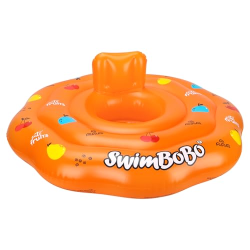 YOUWANLI Baby Swimming Float Inflatable Dinosaur Infant Swim Seat with Comfort Pillow for Age 6-36 Months Toddler (Orange)
