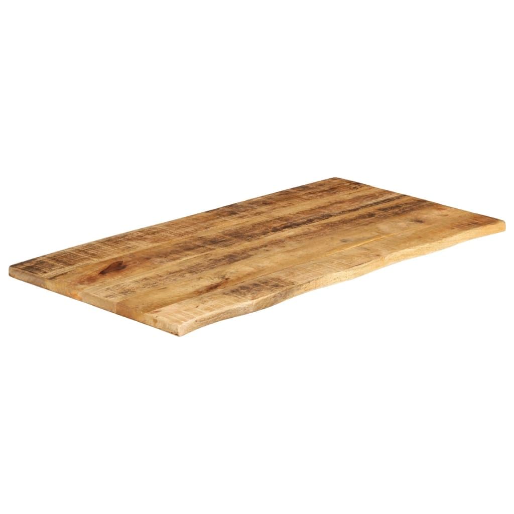 Piano Tavolo 100x60x2,5 cm Bordi Vivi Legno Massello di Mango Grezzo