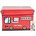 Produktbild Bieco Aufbewahrungsbox mit Deckel Kinder Feuerwehr, faltbar, Sitzhocker mit Sitzgelegenheit, und Polsterung, Spielzeugkiste mit Stauraum, Sitztruhe, Jungen & Mädchen, 46 L, Belastbar bis 80 Kg, rot