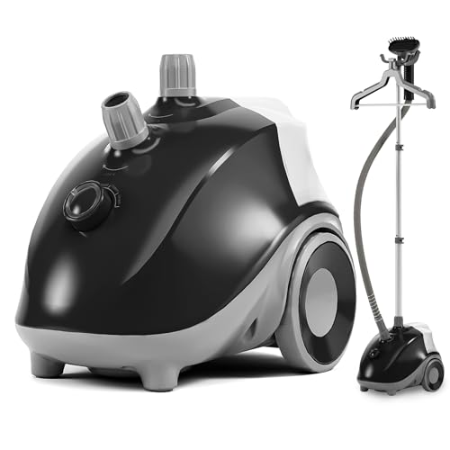 KMFurnila Garment Steamer for Clothes Standing 1500W Efficient Clothes Steamer Standing with Wheels Professional 58OZ Water Tank for Continuous Steaming Fast Heating Wrinkle Remover