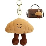 DOVBAN Llavero Croissant,Llavero Pan De Peluche,Colgante Divertido De Peluche Para Bolso,Colgante Móvil Con Mosquetón Para Decorar Bolsos y Tiendas.