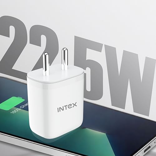 Image of Intex Bolt Quick 22.5W PD Fast Charger Adapter | 1 Meter Type C to C Data Syn, Compatible with iPhone 16 /16 Plus /16 Pro /16 Pro Max, 15 /15 Plus /15 Pro /15 Pro Max, Laptop & Other Devices - White