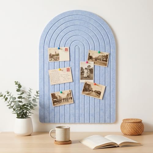 Image of Climberty Arched Felt Bulletin Board 35x24 Inch (Sky Blue)