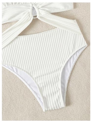 SOLY HUX Women's One Piece Swimsuit Halter V Neck Ring Linked Cut Out Bathing Suit Swimwear4