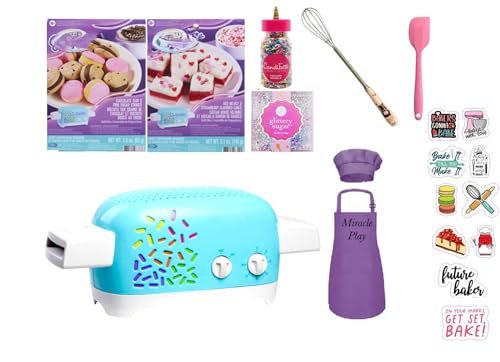 Easy Bake Oven Easy Bake Ultimate Oven Baking Bundle (Oven + 2 Mixes + Rainbow Sprinkles + whisk + apron + stickers) Gift Set for Kids 8yrs and Up
